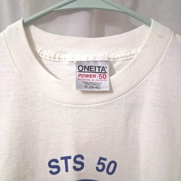 Vintage NASA Columbia Shuttle T-shirt 50th Mission USML Astronats White Medium - Picture 11 of 12